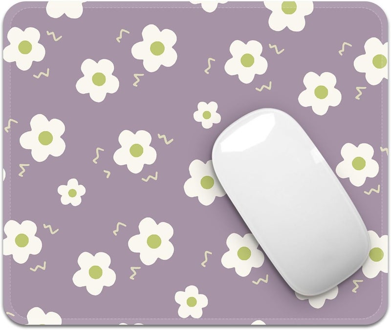FROGIGO Square Mouse Pad with Stitched Edge, Premium Mousepad Washable Cloth. Computer Mouse Pad with Non-Slip Rubber Base, Mouse Pads for Computers Laptop Mouse 9.25x7.75x0.12 inch-Flower6 - Image 1